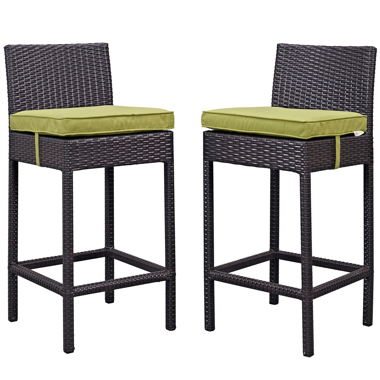 Outlook Alfresco Bar Stool Set of 2, Espresso & Peridot
