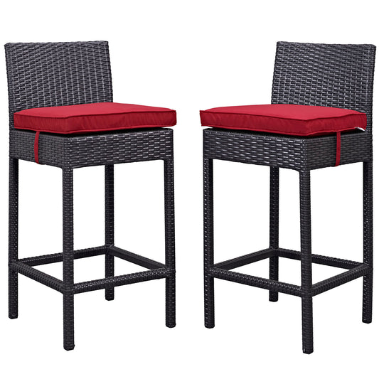 Outlook Alfresco Bar Stool Set of 2, Espresso & Red