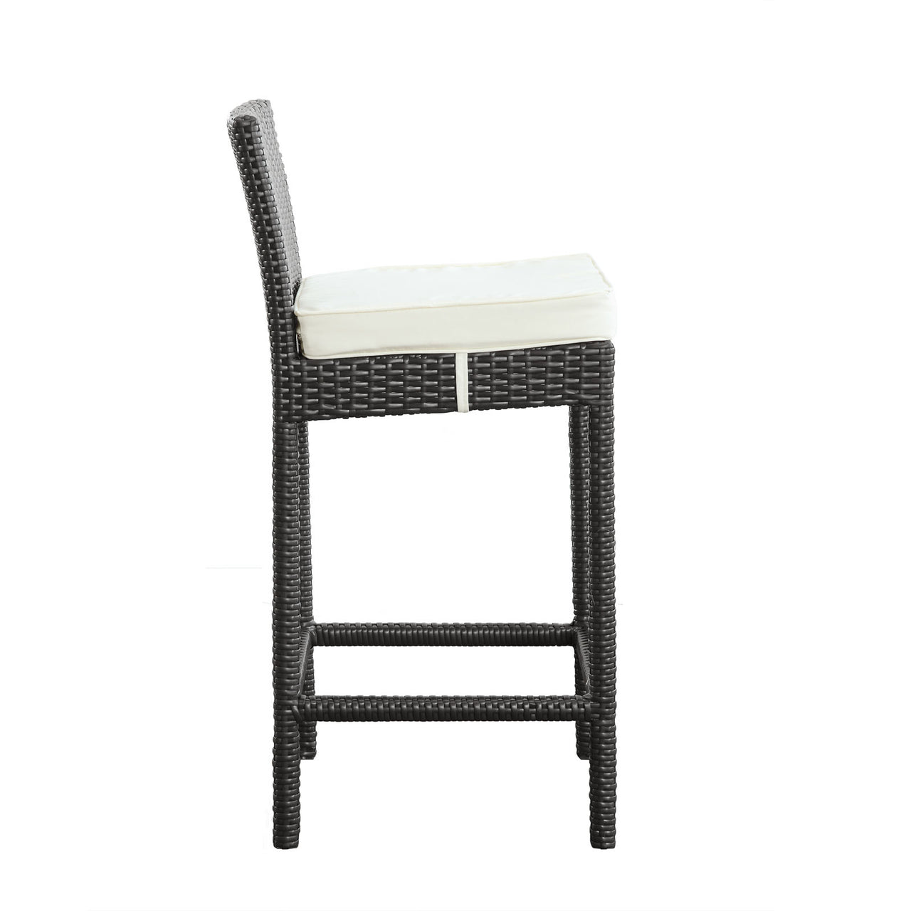Lift Outdoor Patio Bar Stool Set of 2, Espresso & White