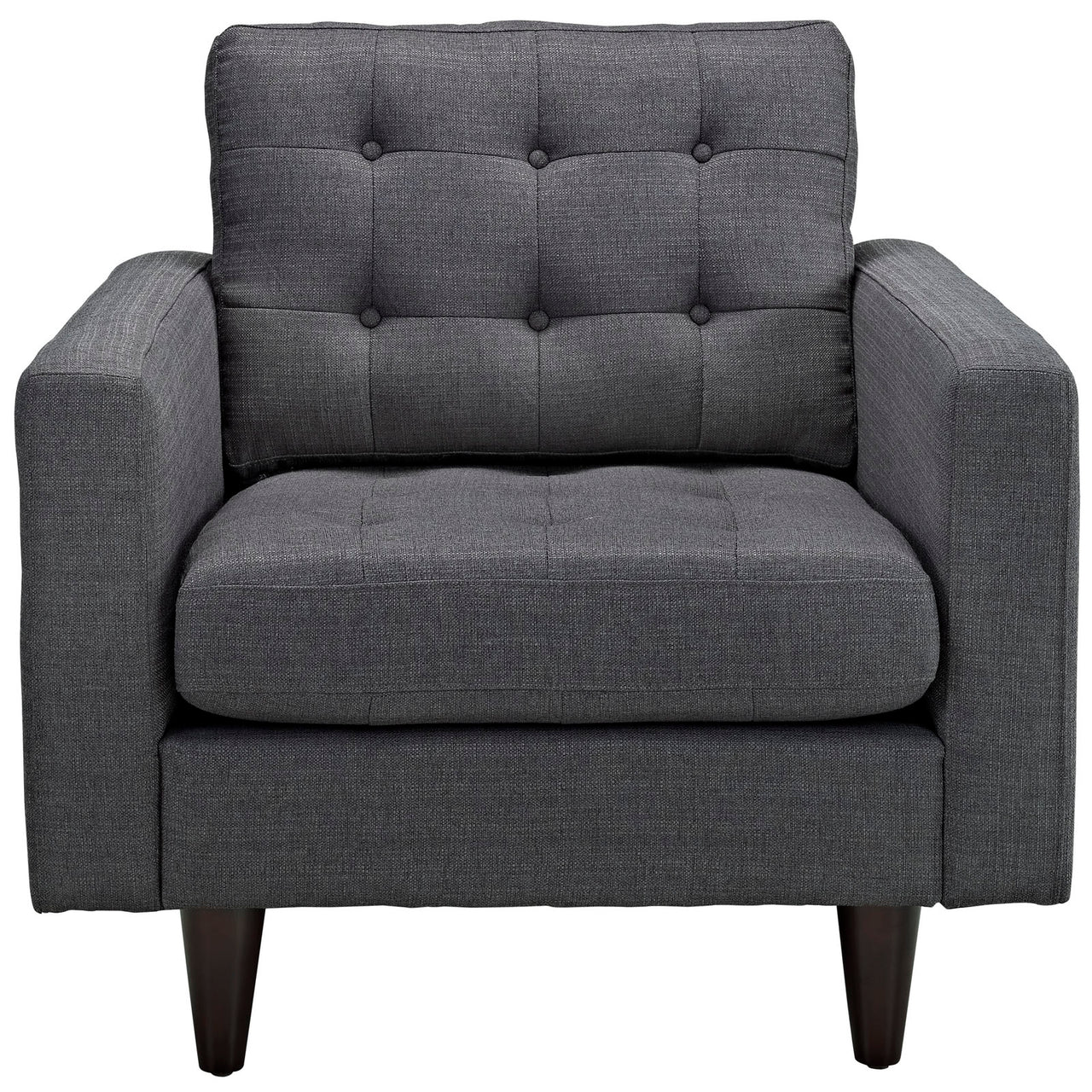 Empress Upholstered Fabric Armchair Set of 2, Gray