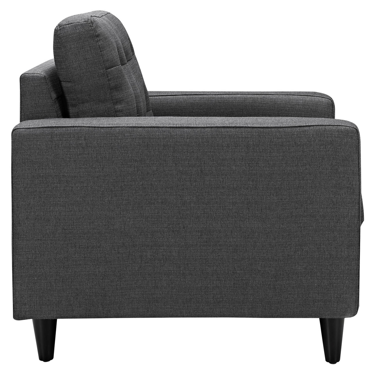 Empress Upholstered Fabric Armchair Set of 2, Gray