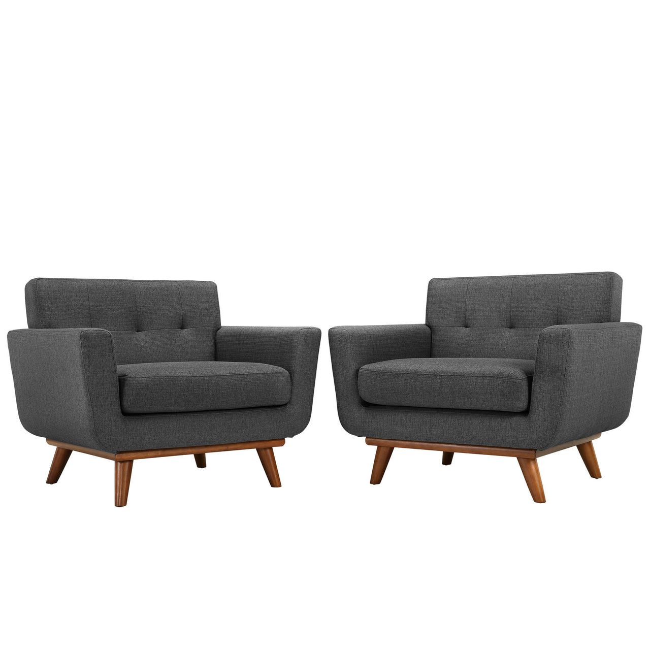 Engage Wood Armchair Set of 2, Gray