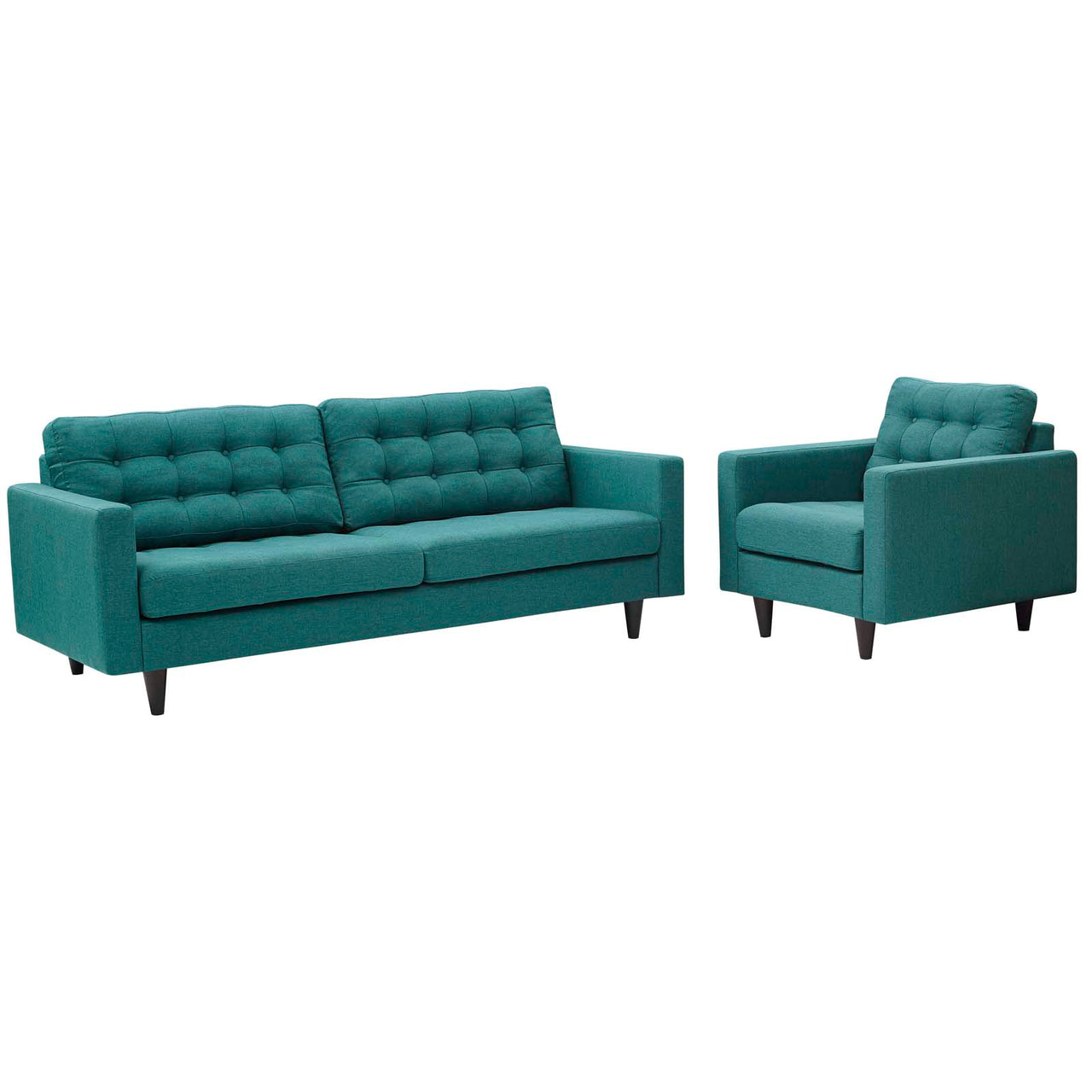 Empress Armchair and Sofa Set of 2, Teal