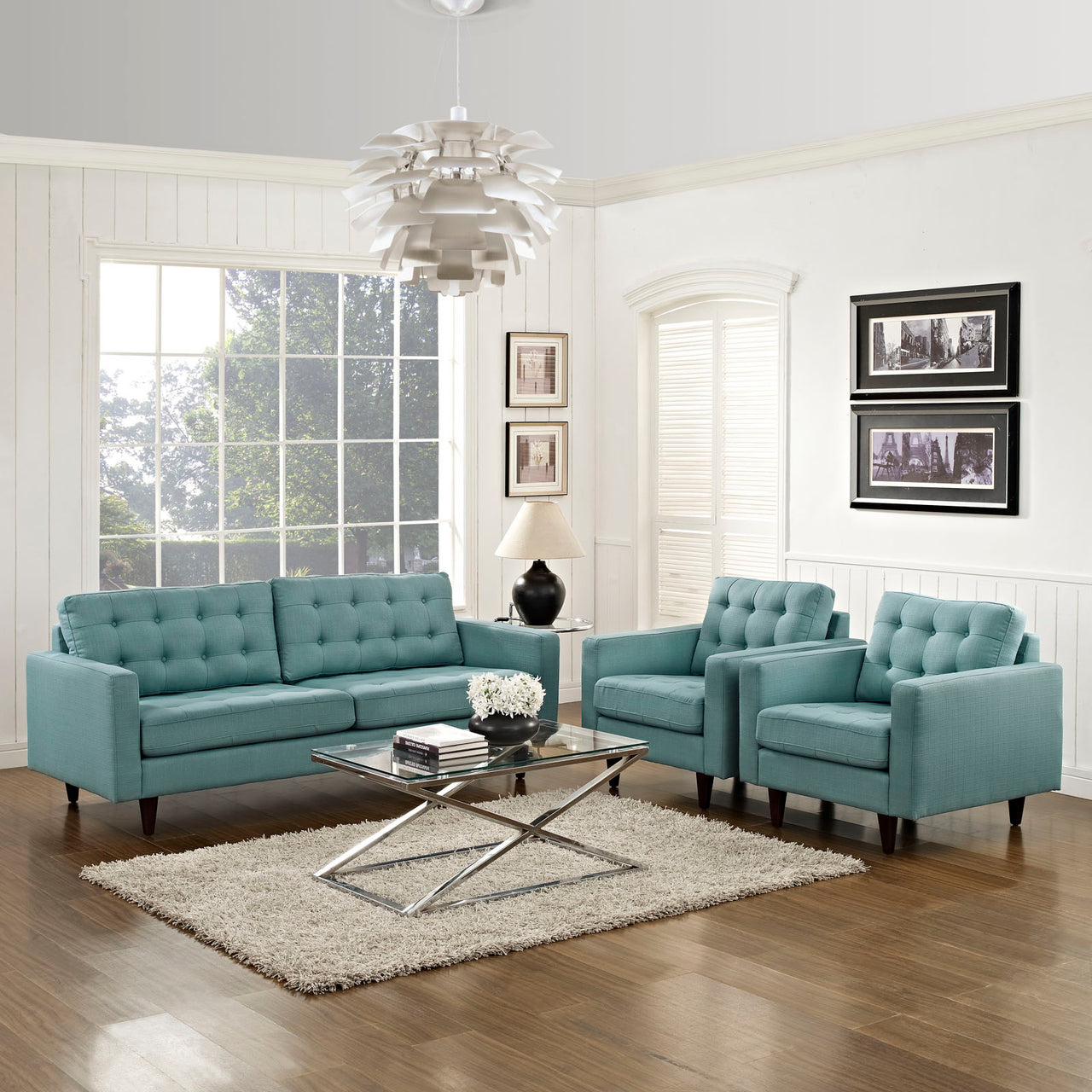 Empress Sofa and Armchairs Set of 3, Laguna