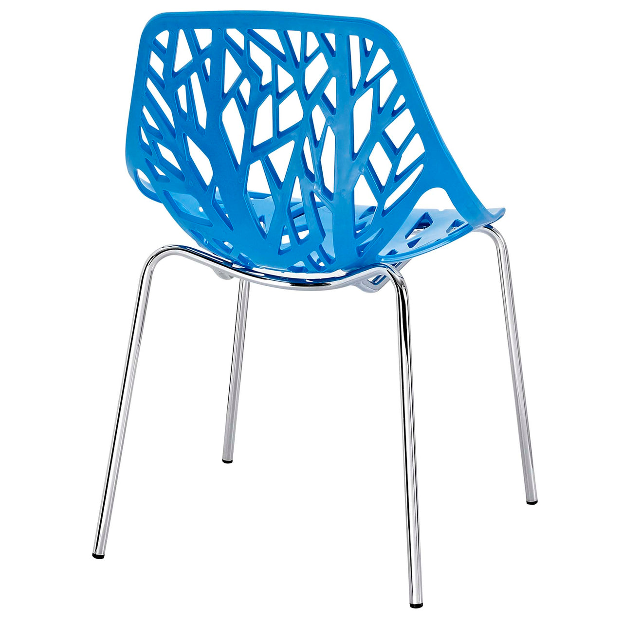 Stencil Plastic Dining Side Chair Set of 2, Blue