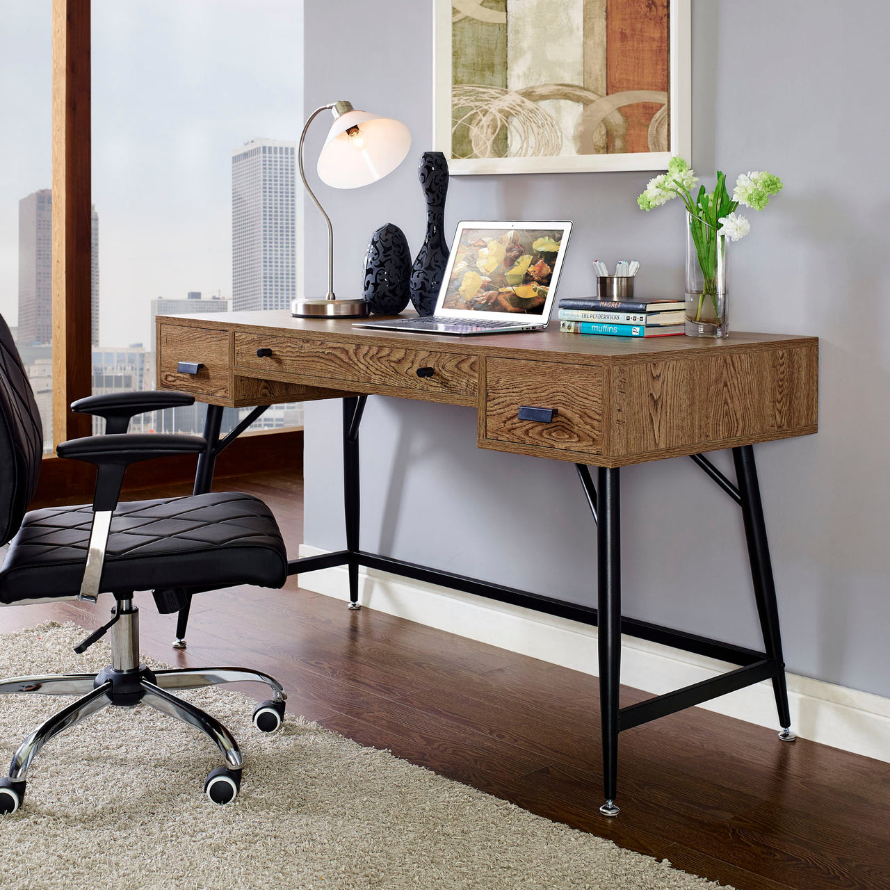 Surplus Office Desk, Walnut
