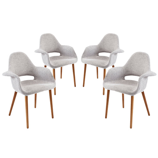 Aegis Dining Armchair Set of 4, Light Gray