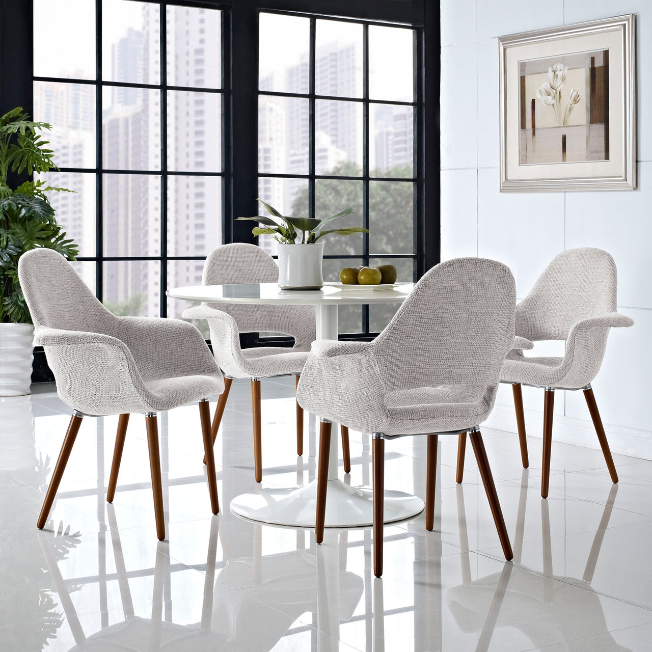 Envision Dining Armchair Set of 4, Light Gray