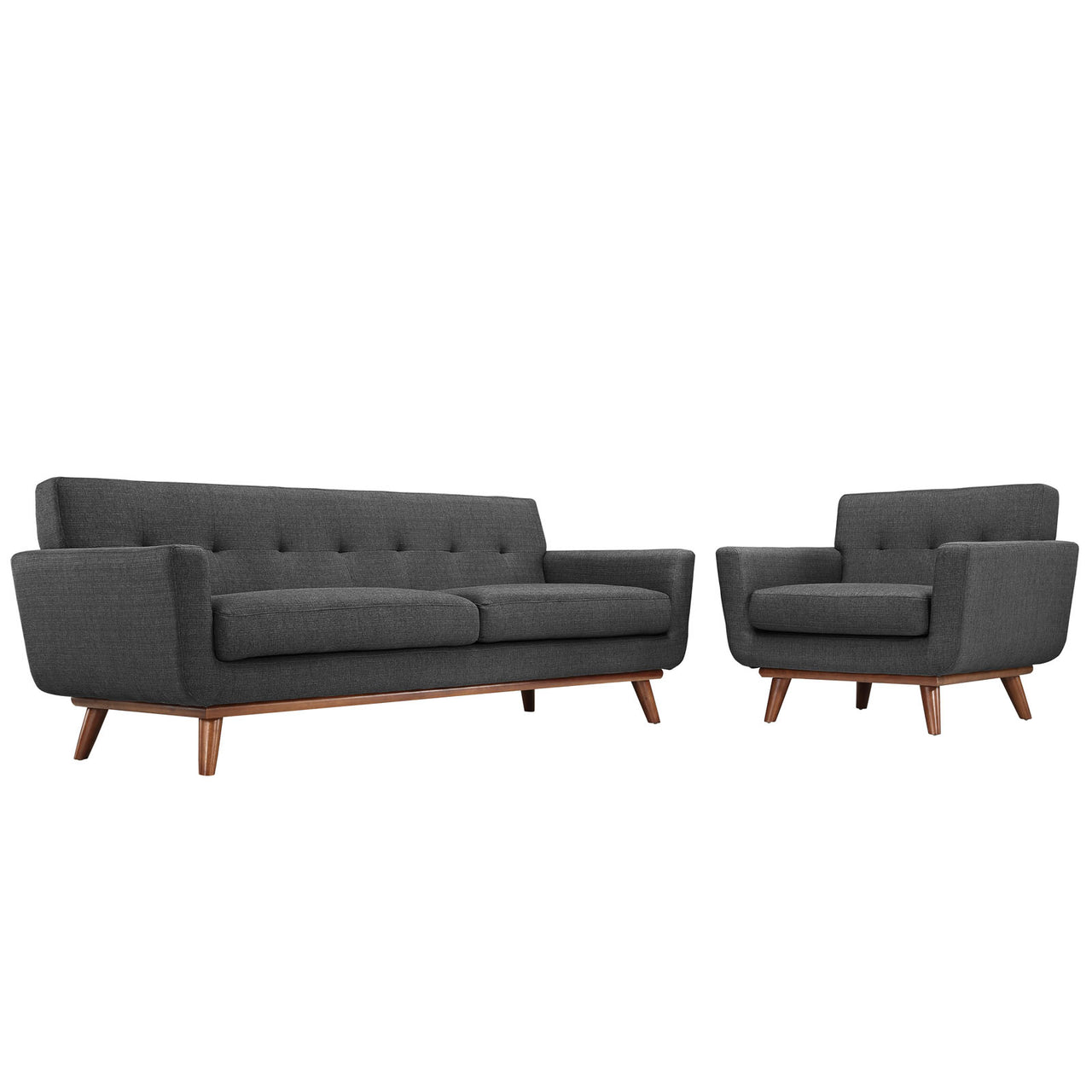 Engage Armchair and Sofa Set of 2, Gray