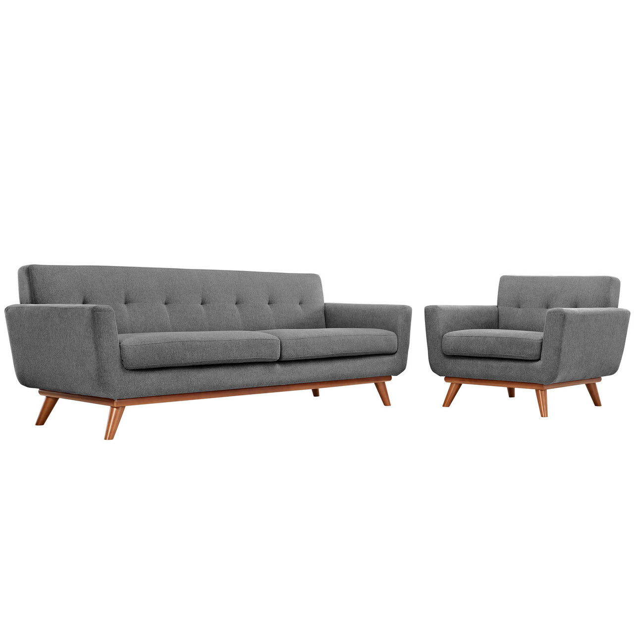 Rendezvous Armchair and Sofa Set of 2, Light Gray