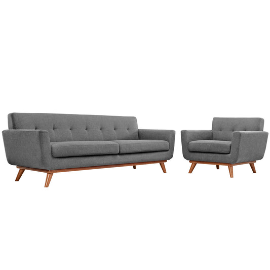 Rendezvous Armchair and Sofa Set of 2, Light Gray