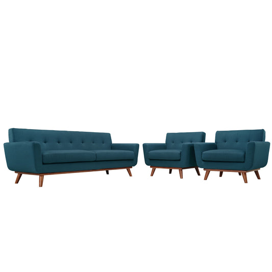 Rendezvous Armchairs and Sofa Set of 3, Azure