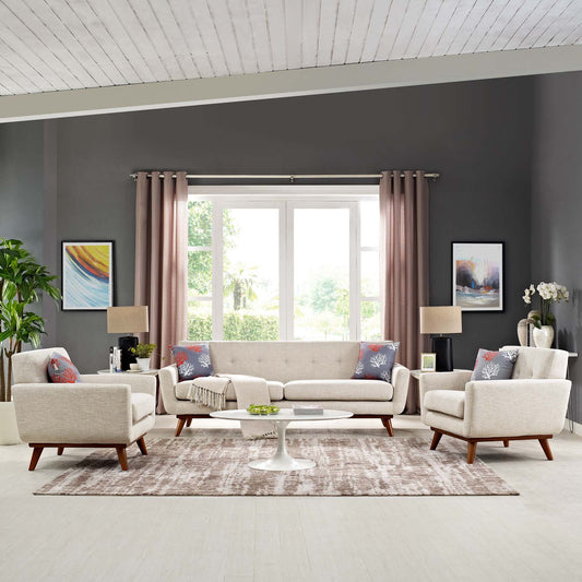 Rendezvous Armchairs and Sofa Set of 3, Beige