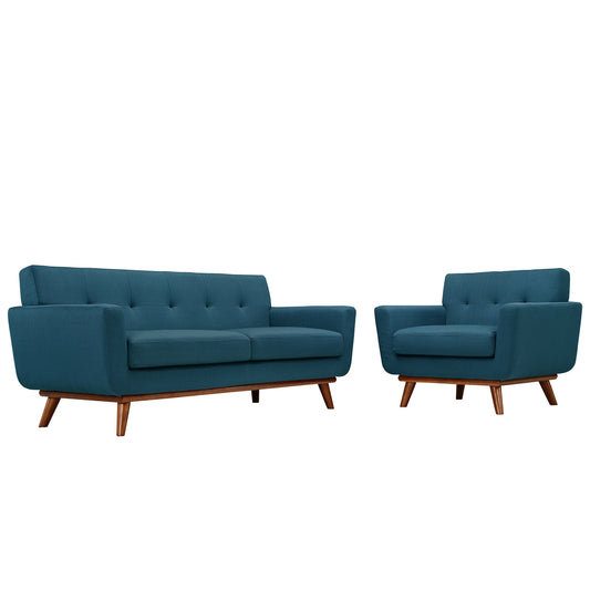 Rendezvous Armchair and Loveseat Set of 2, Azure