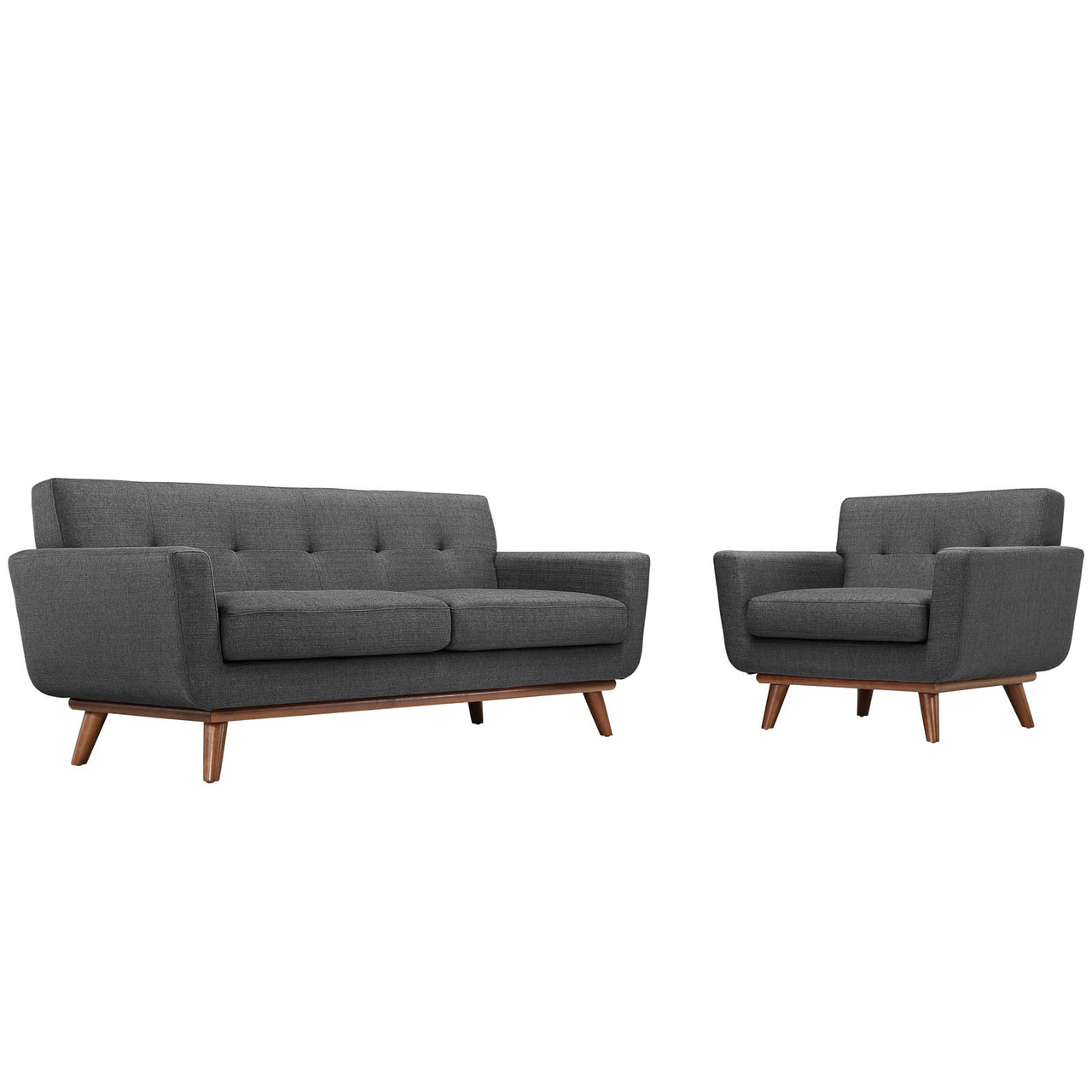 Rendezvous Armchair and Loveseat Set of 2, Gray