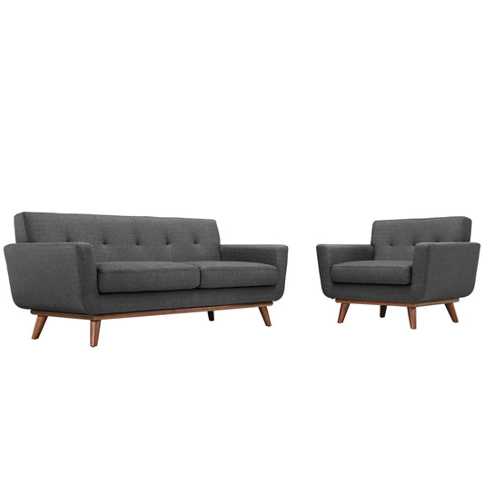 Rendezvous Armchair and Loveseat Set of 2, Gray