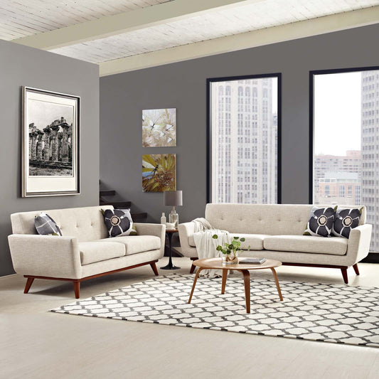 Rendezvous Loveseat and Sofa Set of 2, Beige