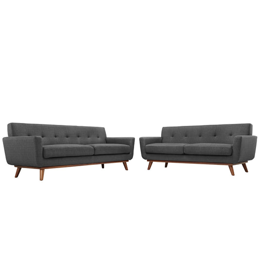 Rendezvous Loveseat and Sofa Set of 2, Gray