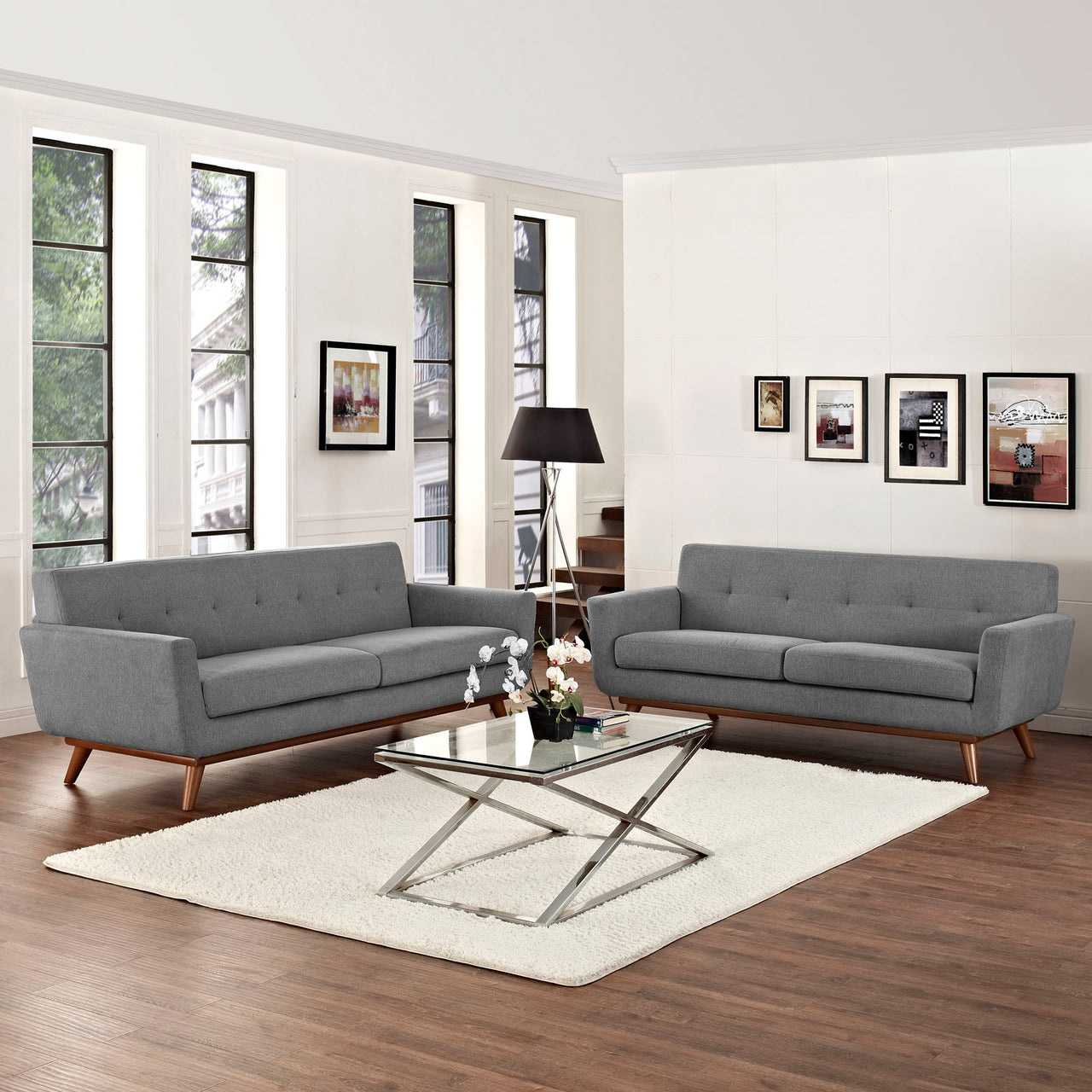 Engage Loveseat and Sofa Set of 2, Expectation Gray