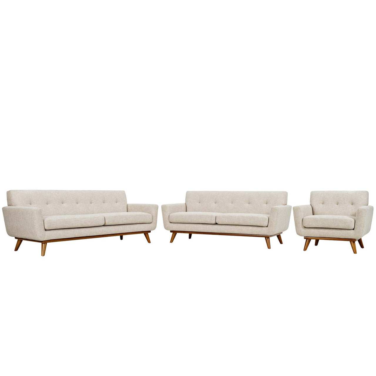 Engage Sofa Loveseat and Armchair Set of 3, Beige