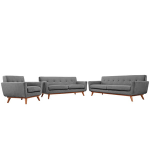Engage Sofa Loveseat and Armchair Set of 3, Expectation Gray
