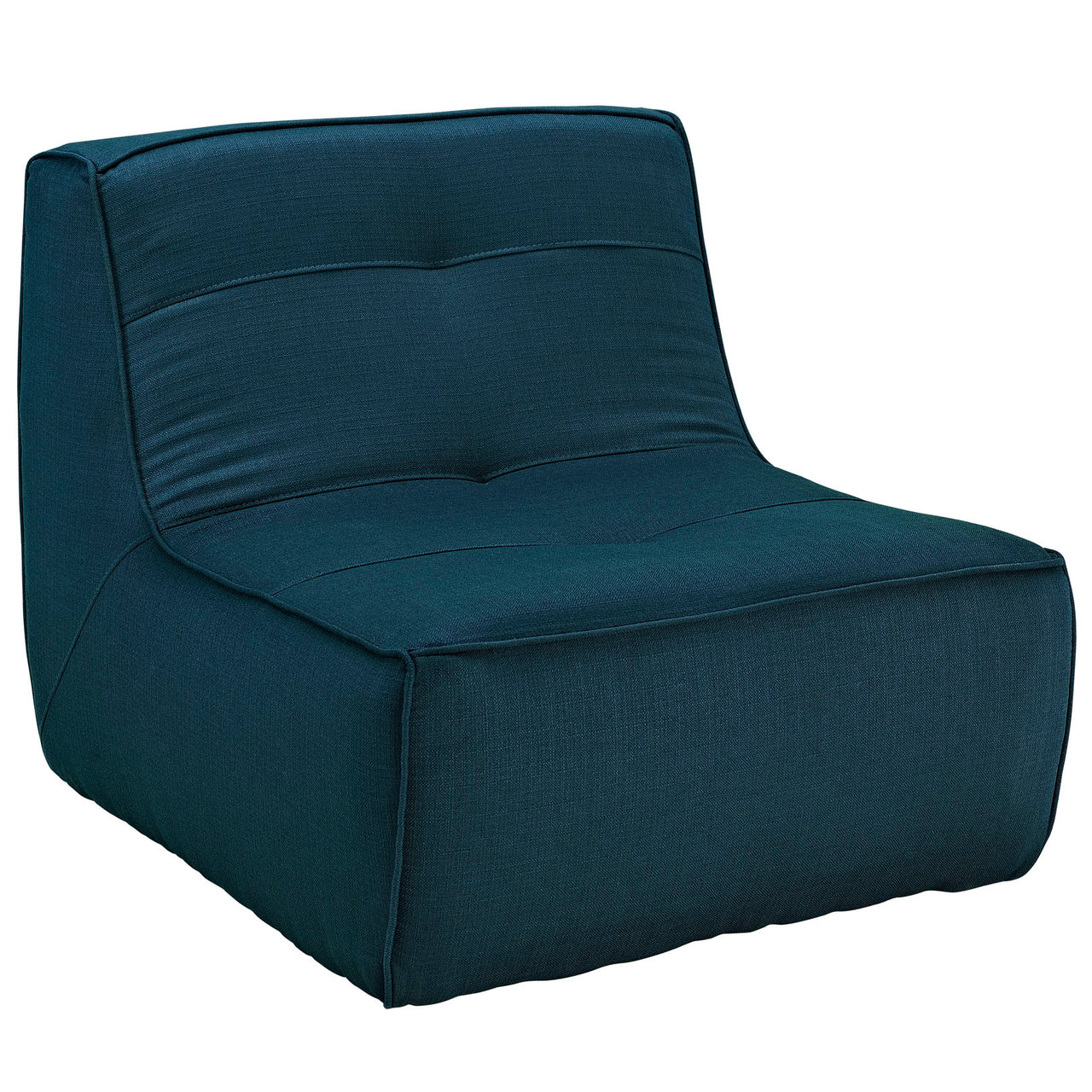 Zenith Fabric Armless Chair | Modular Sectional Component, Azure
