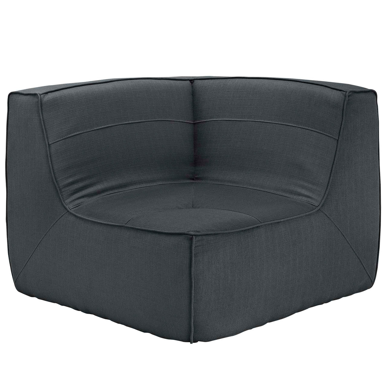 Align Upholstered Fabric Corner Chair | Modular Sectional Component, Charcoal