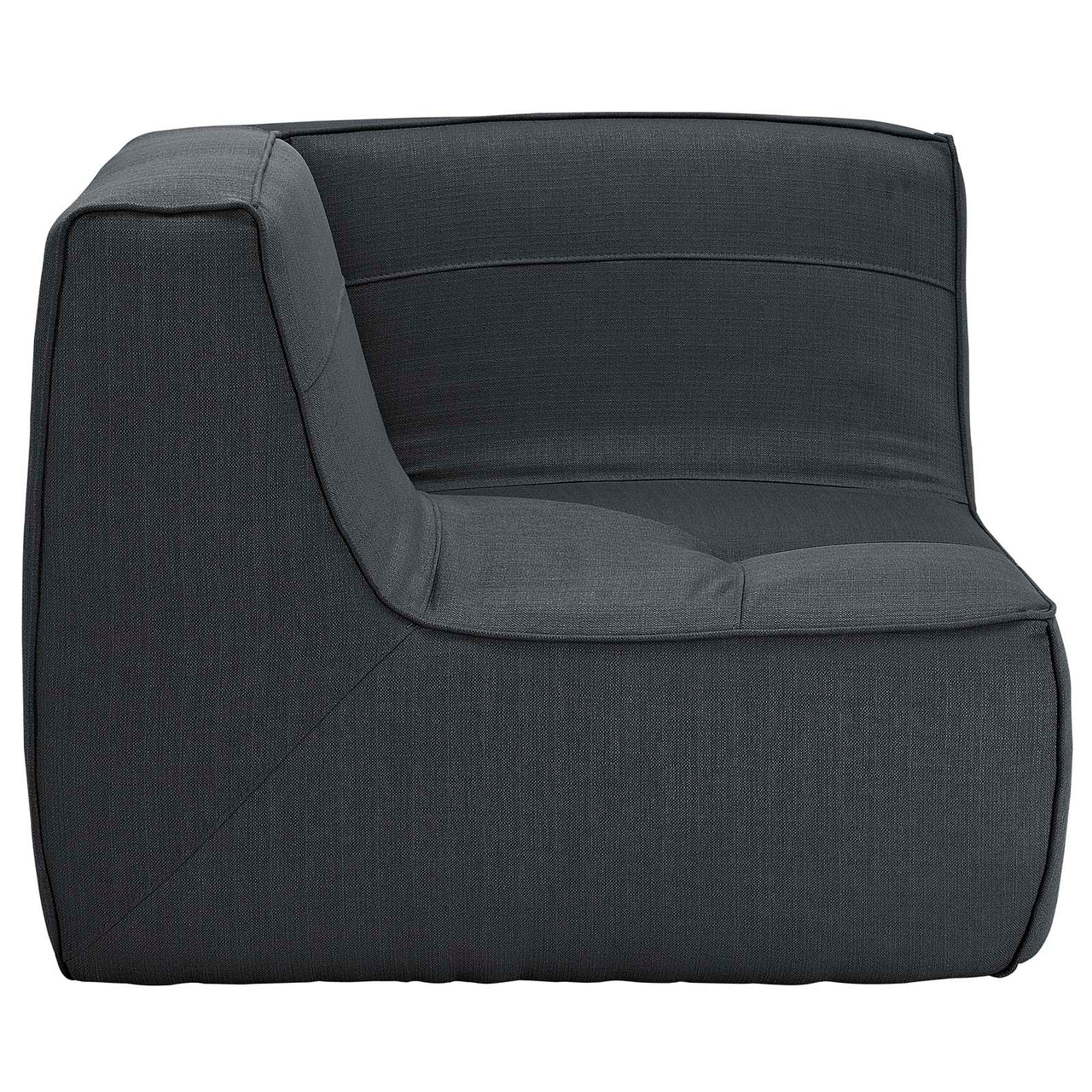 Align Upholstered Fabric Corner Chair | Modular Sectional Component, Charcoal