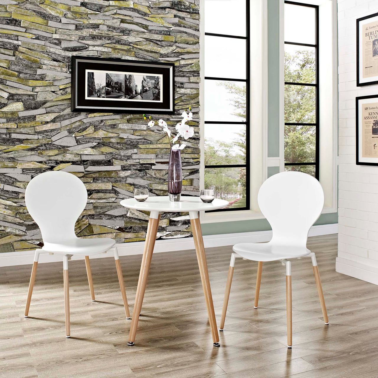 Zenflow Dining Chair Set of 2, White