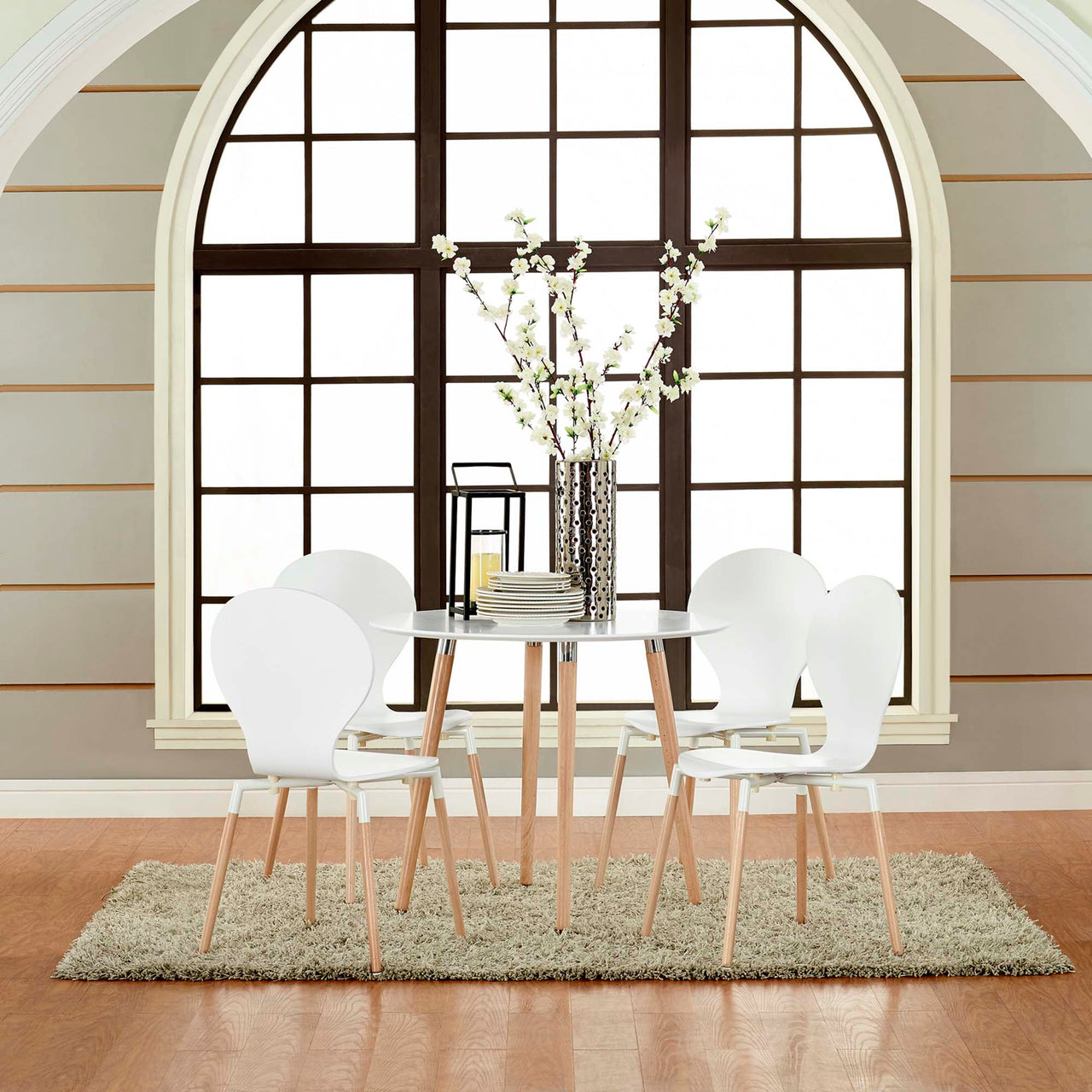 Path Dining Chair Set of 4, White