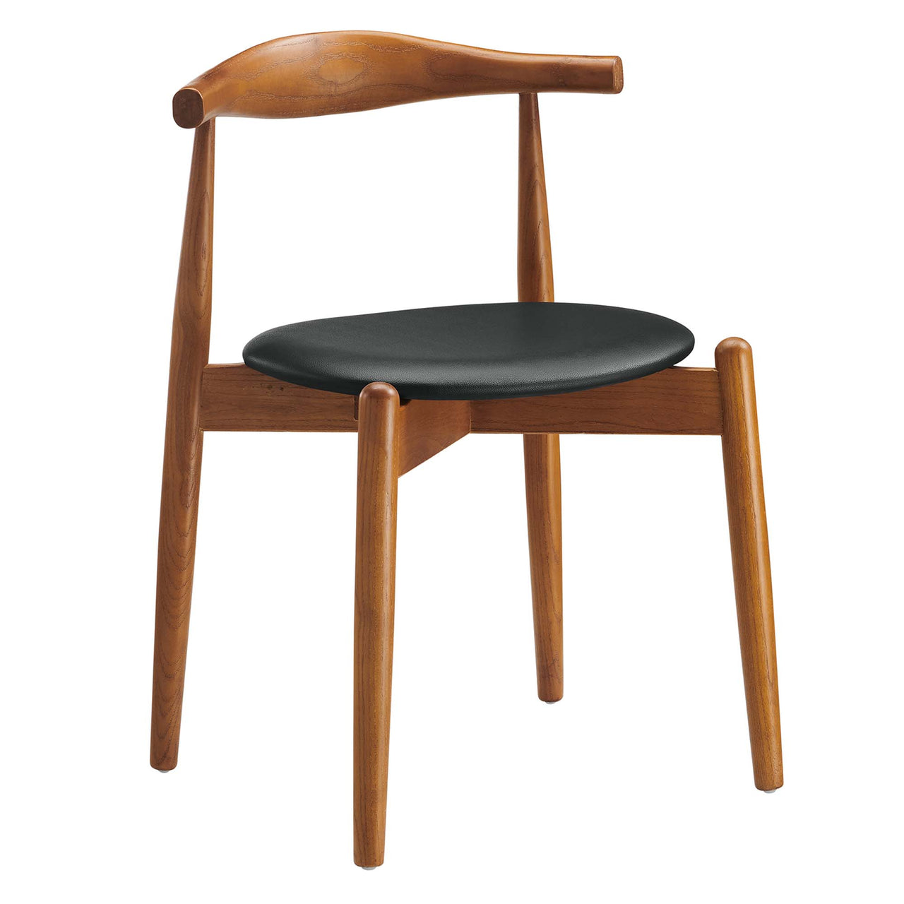 Stalwart Dining Side Chairs Set of 2, Dark Walnut & Black