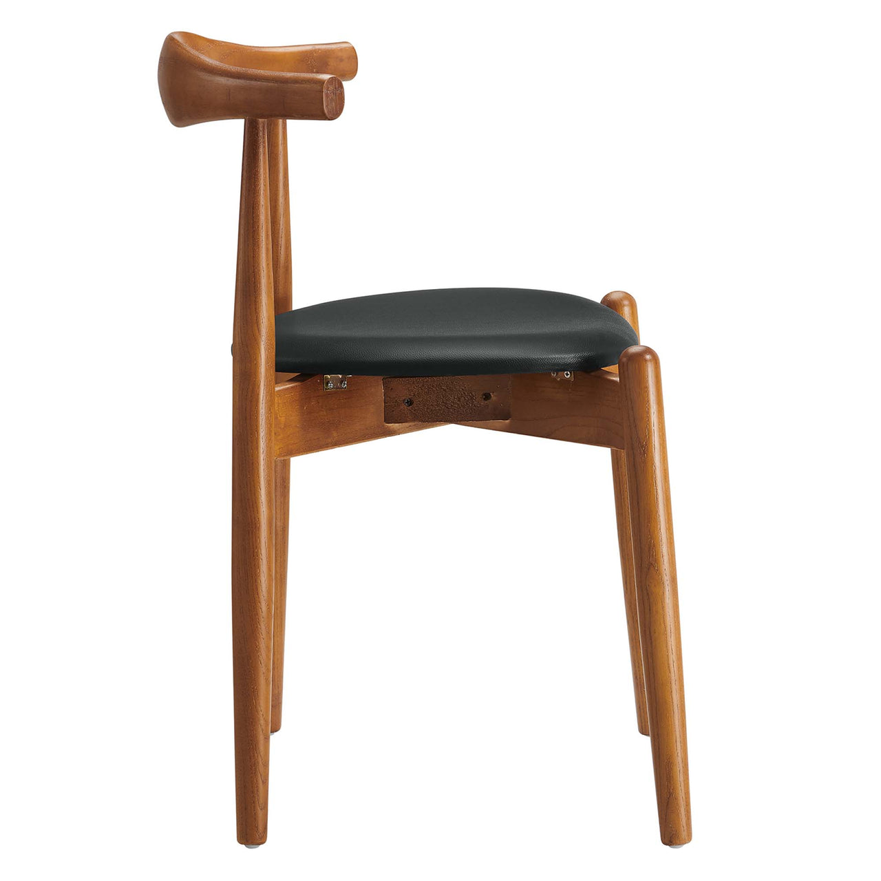 Stalwart Dining Side Chairs Set of 2, Dark Walnut & Black