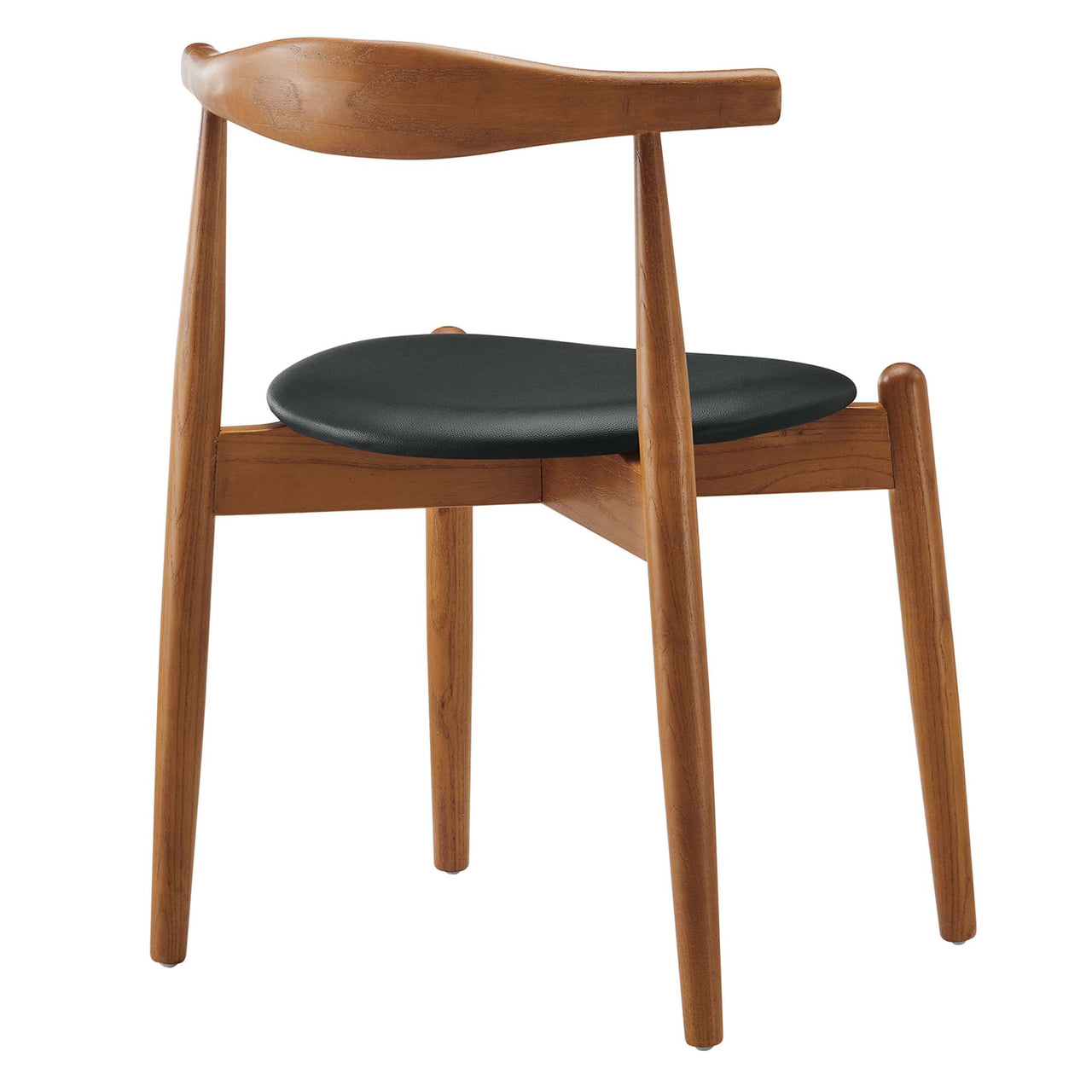 Stalwart Dining Side Chairs Set of 2, Dark Walnut & Black