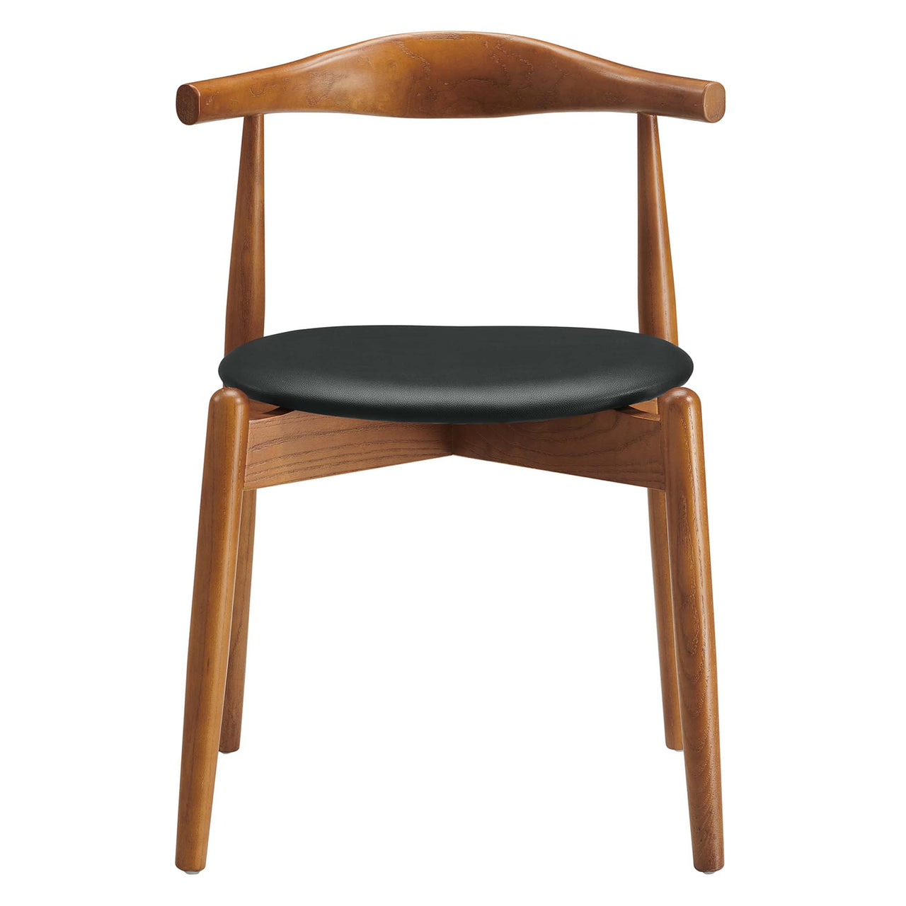 Stalwart Dining Side Chairs Set of 2, Dark Walnut & Black