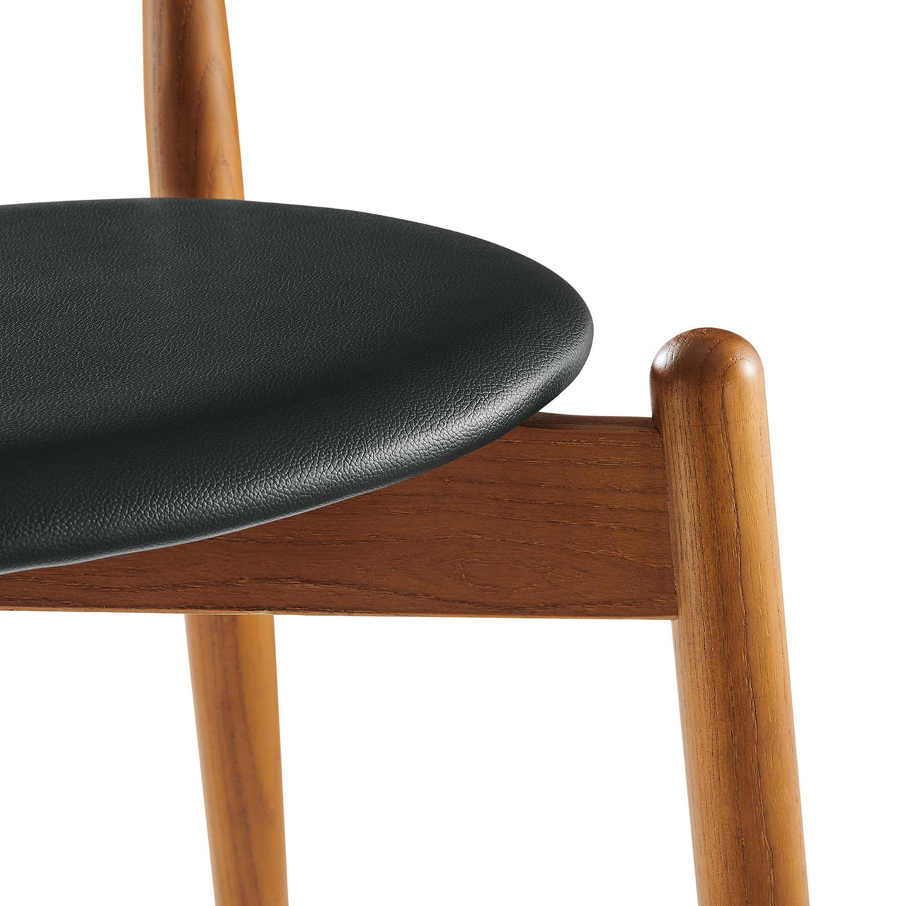Stalwart Dining Side Chairs Set of 2, Dark Walnut & Black
