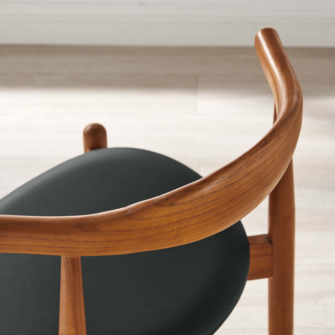 Stalwart Dining Side Chairs Set of 2, Dark Walnut & Black