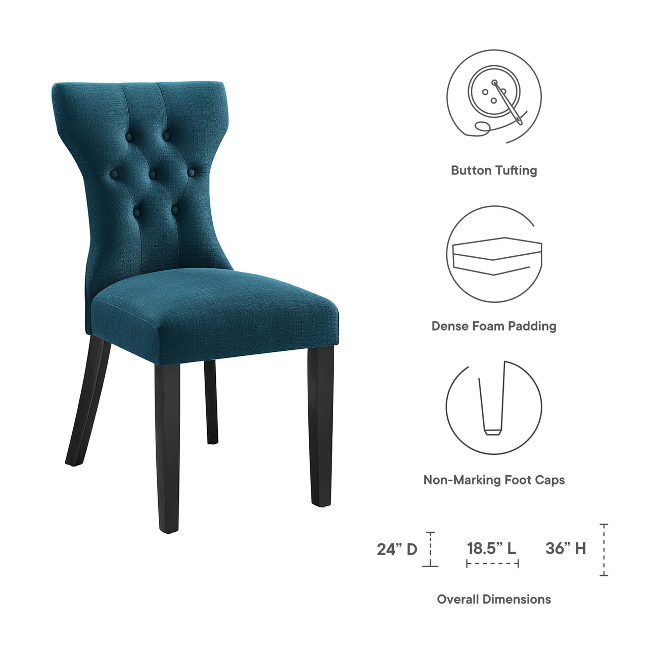 Hourglass Dining Chair, Azure