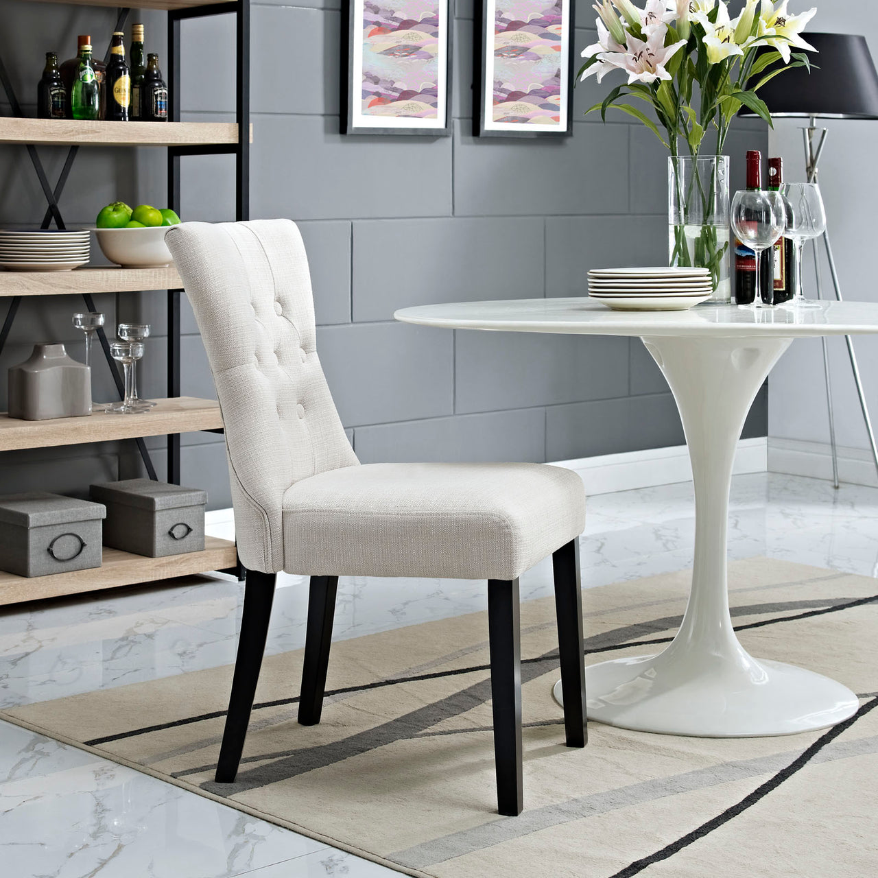 Silhouette Dining Side Chair, Beige