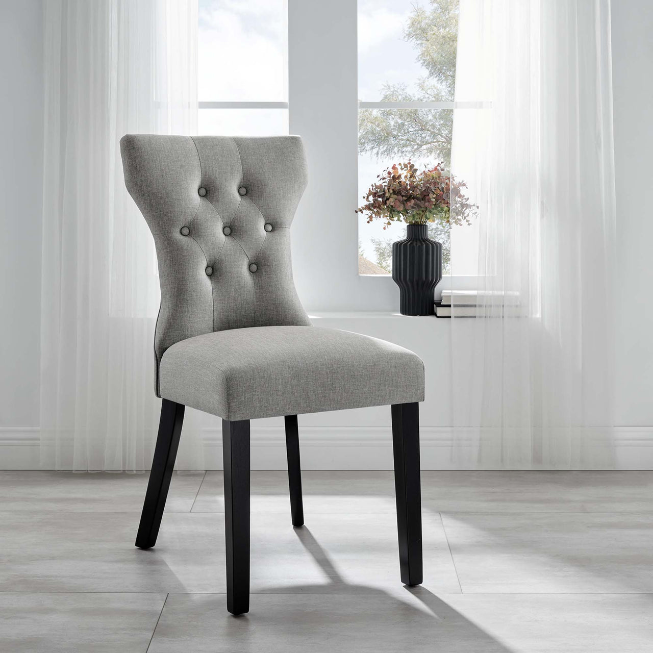 Silhouette Dining Side Chair, Light Gray