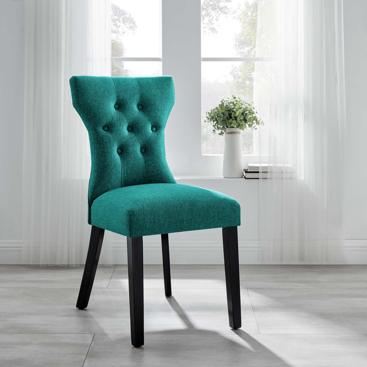 Hourglass Dining Chair, Teal