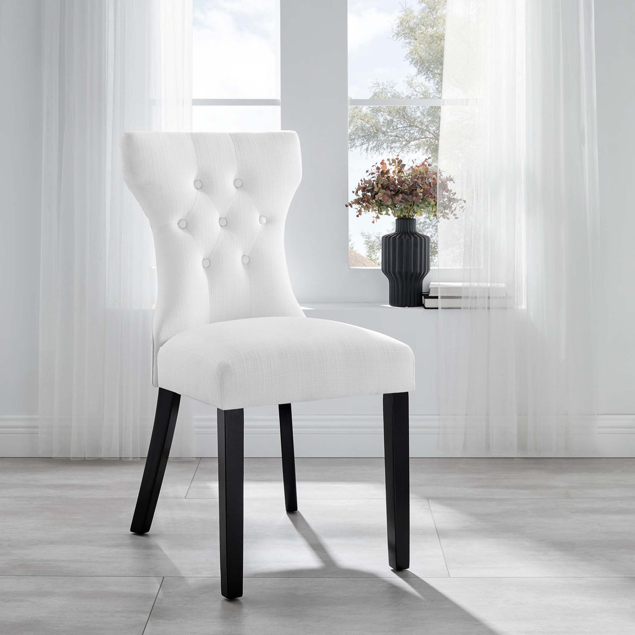 Hourglass Dining Chair, White