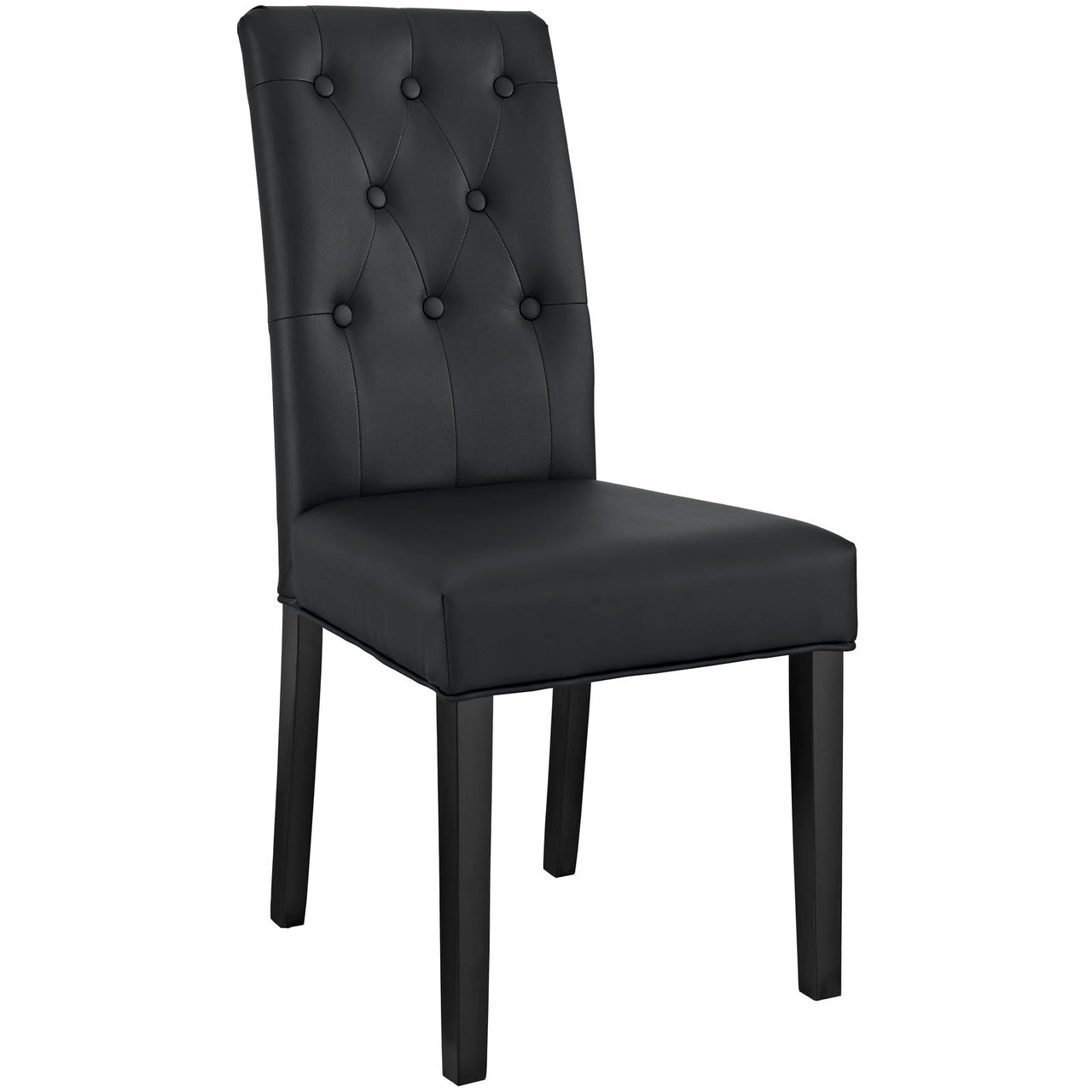 Confer Dining Vinyl Side Chair, Black
