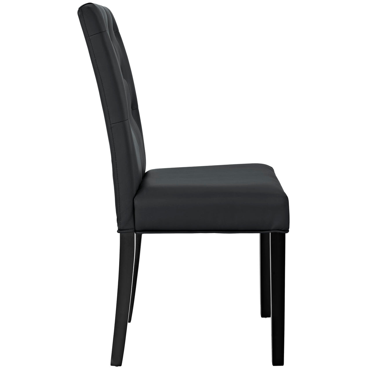 Confer Dining Vinyl Side Chair, Black