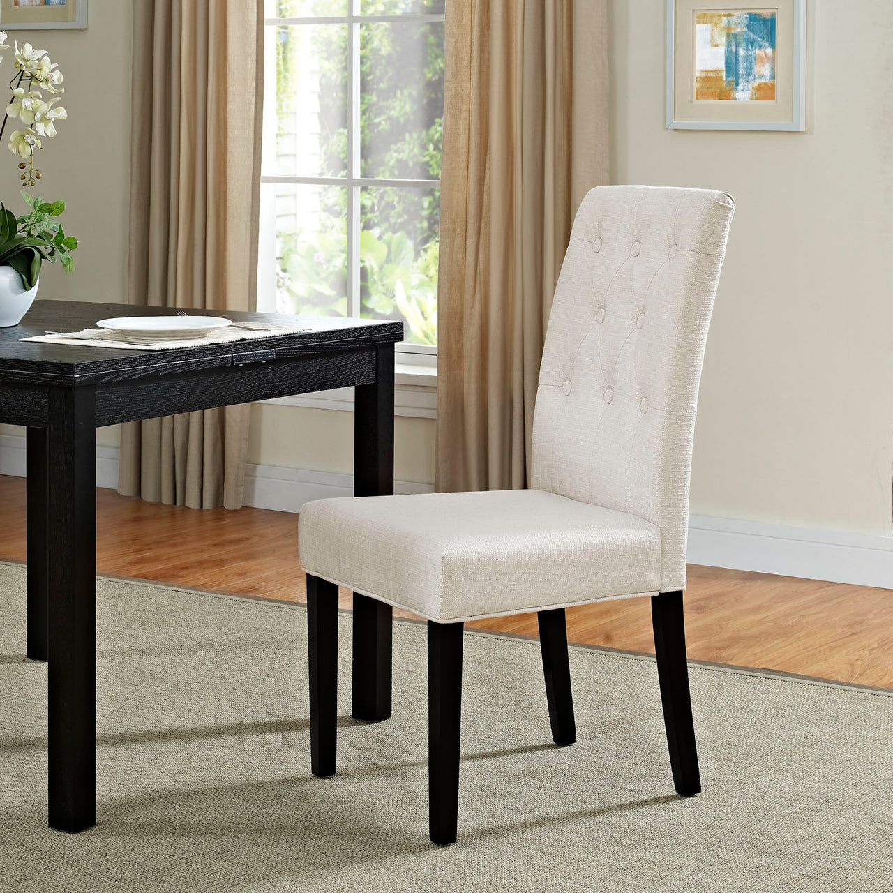 Octave Dining Fabric Side Chair, Beige
