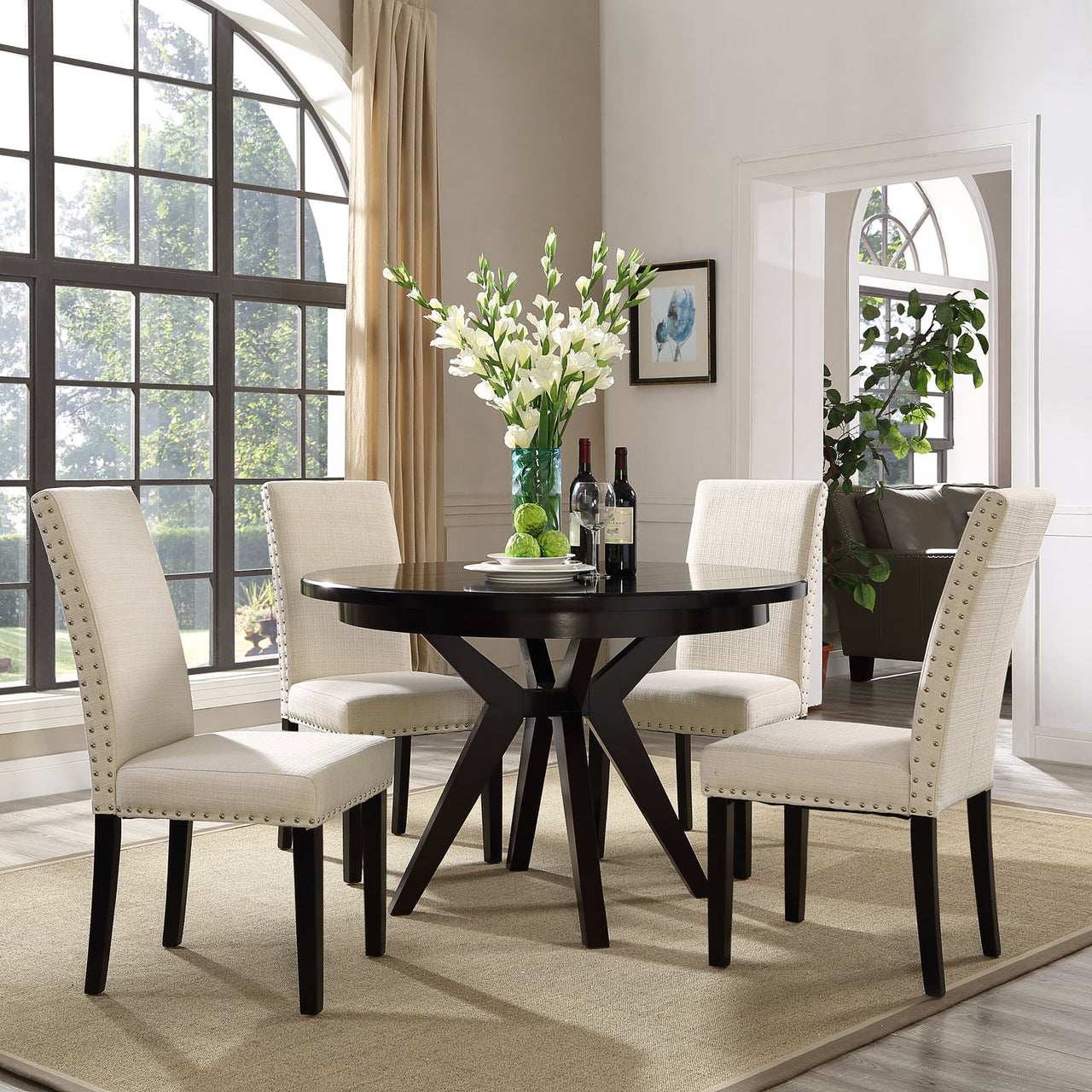 Parcel Dining Upholstered Fabric Side Chair, Beige