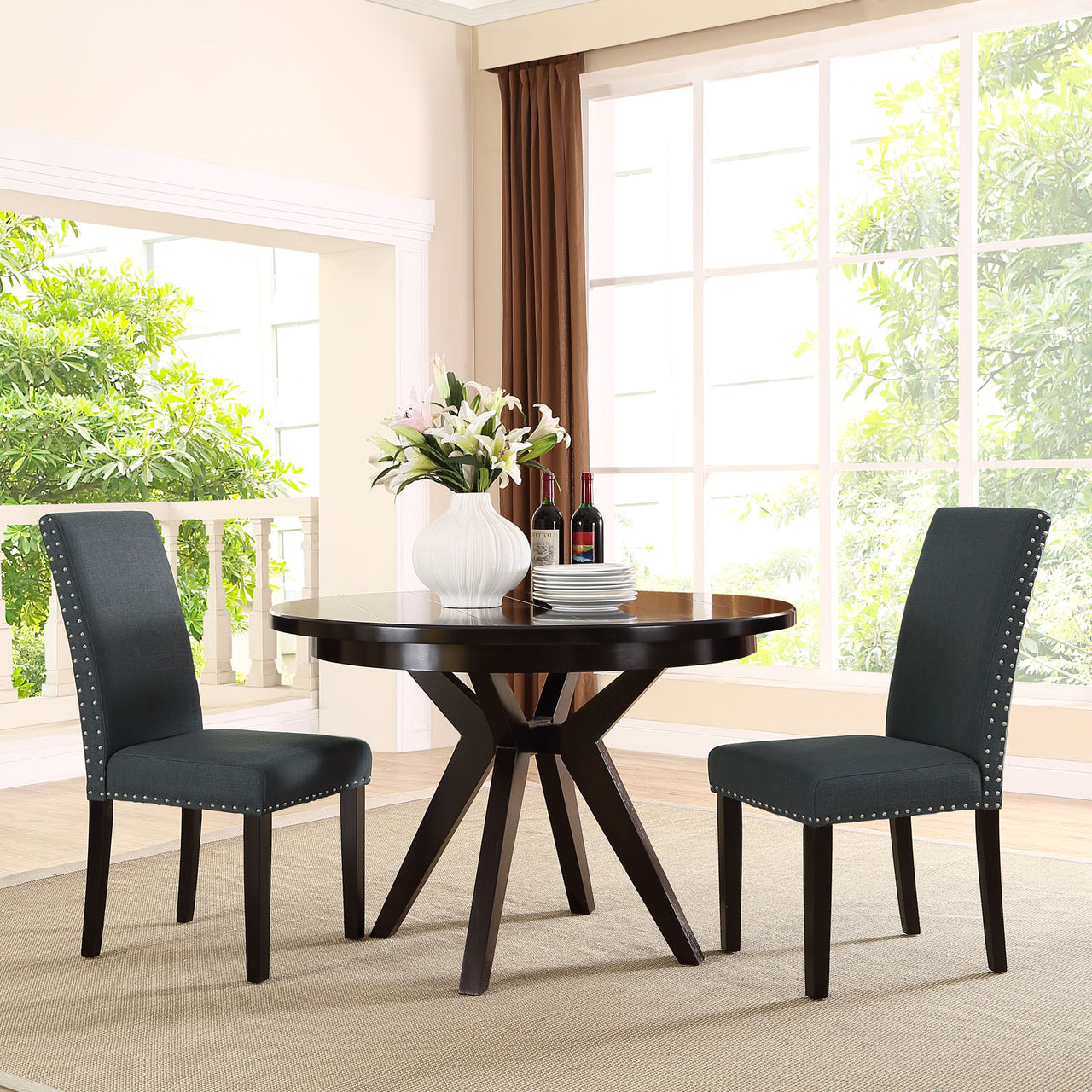 Parcel Dining Upholstered Fabric Side Chair, Gray