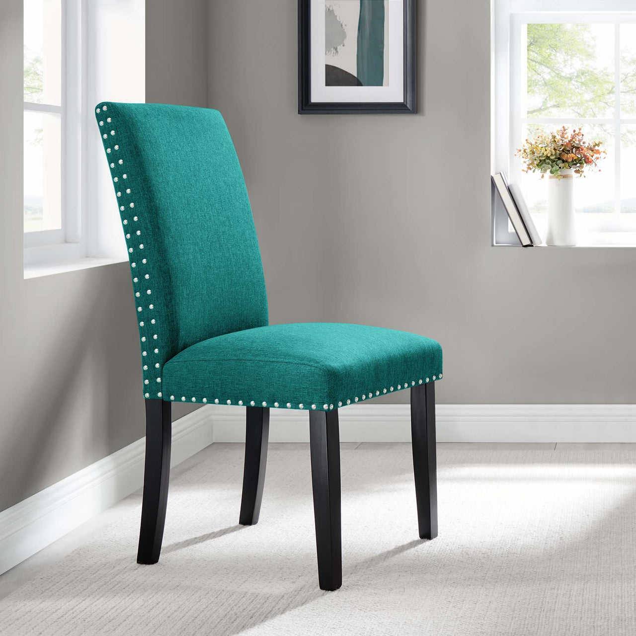 Minimalista Fabric Dining | Side Chair, Teal