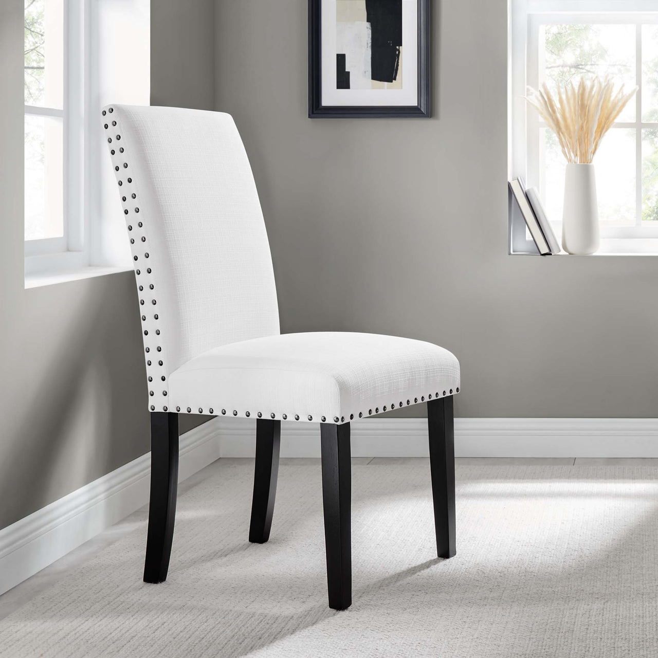 Minimalista Fabric Dining | Side Chair, White