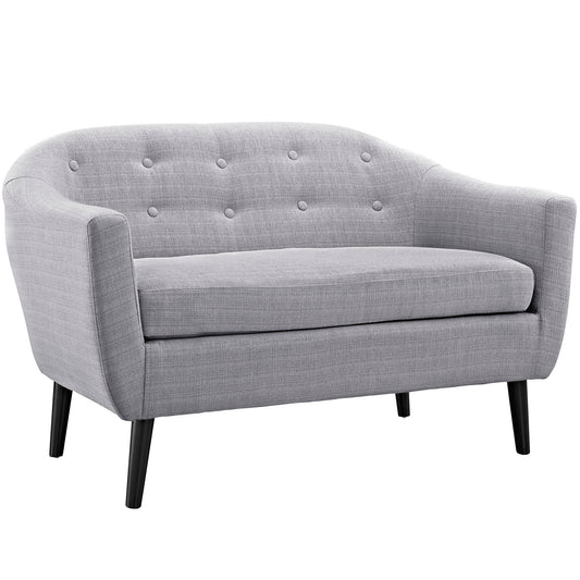 Svelte Fabric Loveseat, Light Gray