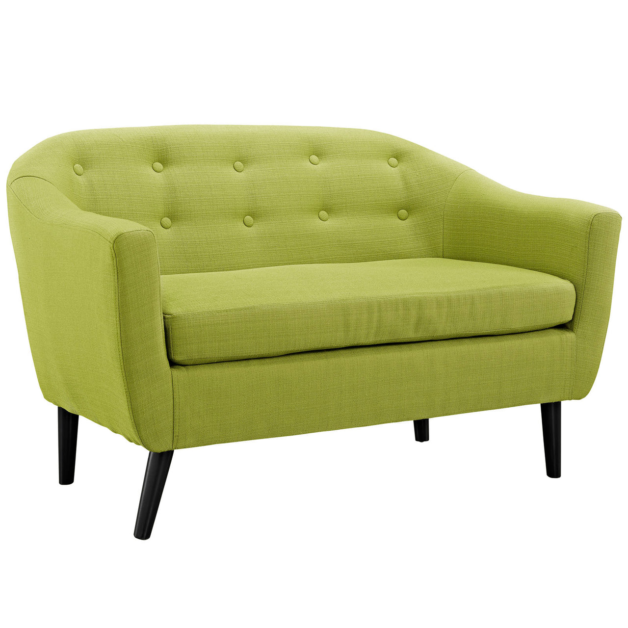 Wit Upholstered Fabric Loveseat, Chartreuse